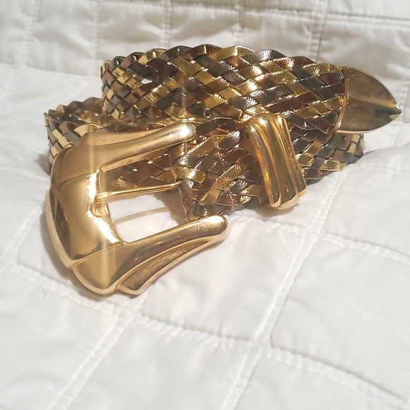 Day-Lor Accessories - Woven Metallic Gold Women’s Belt
